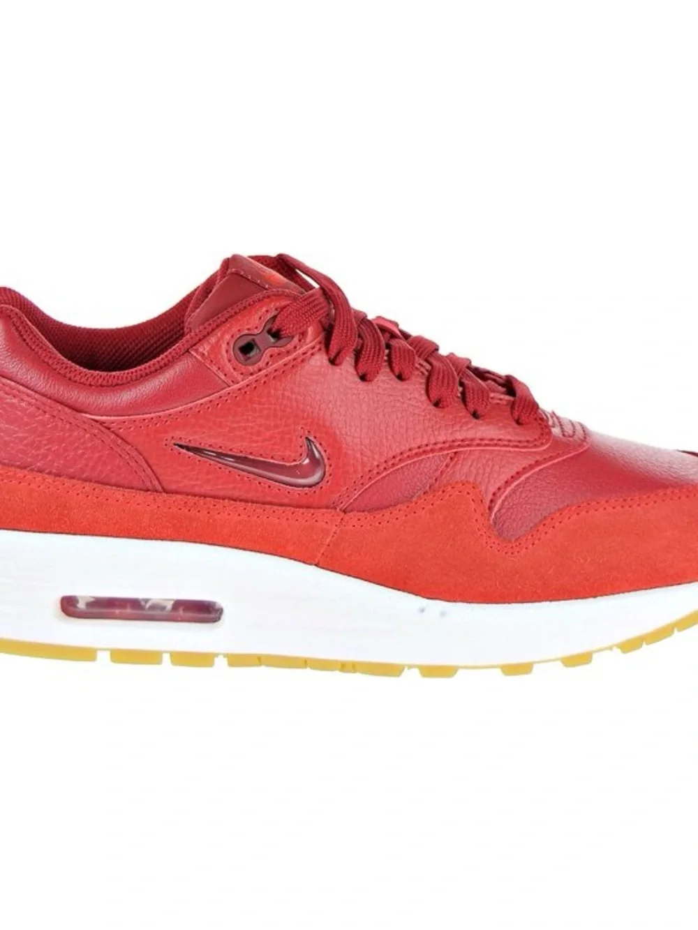 Nike Men's Red Leather and Suede Sneakers
